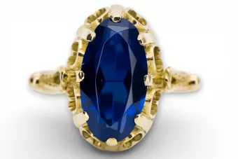 Κίτρινος χρυσός 14 καρατίων Ζαφείρι  Vintage Jewlery vrc134y